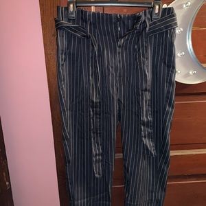 Navy striped women’s work pants